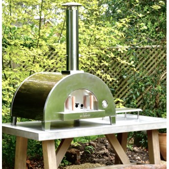 Cove's Big Belly Outdoor Stainless Steel Stone Base Pizza Oven, Garden Oven, Smoker, BBQ